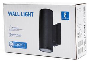 Aigostar - Applique da esterno 2xGU10/230V nero IP65 arrotondato