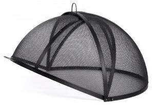 Schermo Protettivo Apribile in Acciaio Grezzo per Braciere, Diametro 59cm e Altezza 35cm - Artigianale Europeo