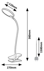 Rabalux 74199 - Lampada da tavolo LED dimmerabile con clip MARCIN LED/7W/230V
