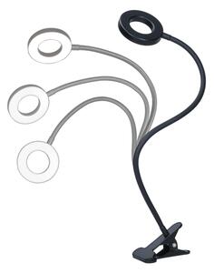 Solight WO66-B- Lampada da tavolo LED dimmerabile con clip LED/8W/230V 3000/4000/5000K nera