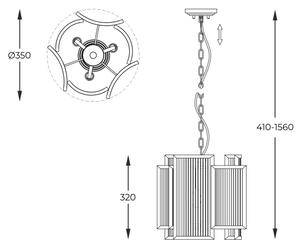 Zuma Line P0528-03A-V6AC - Lampadario a sospensione con catena SERGIO 3xE14/60W/230V oro