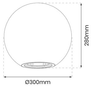 Lampada LED da esterno GLOBO 1xE27/9W/230V diametro 30 cm IP44