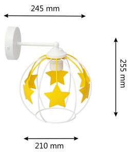 Applique per bambini STARS 1xE27/15W/230V giallo/bianco