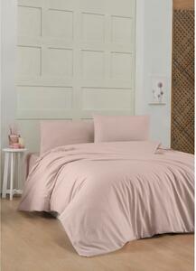 Biancheria da letto rosa/marrone in cotone renforcé per letto singolo 140x200 cm – Mijolnir