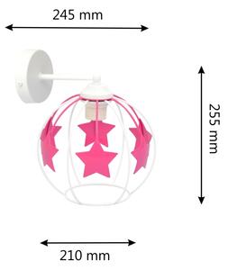 Applique per bambini STARS 1xE27/15W/230V rosa/bianco
