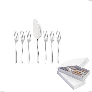 Confezione a libro 7 pezzi, forchettine pi� paletta dolce armonia, Acciaio inox Aisi 304 lucido, spessore 3 mm