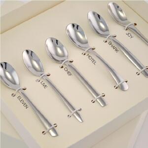 Cucchiaino espresso e moka ASSORTITI in acciaio inox 18/10 lucido spessore 2 mm in Confezione Bomboniera