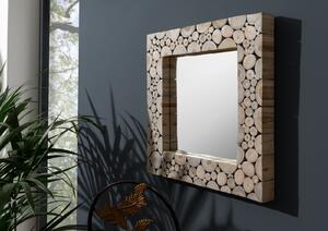 Specchio in legno di Teak 50x50x5 bianco laccato UNIKA