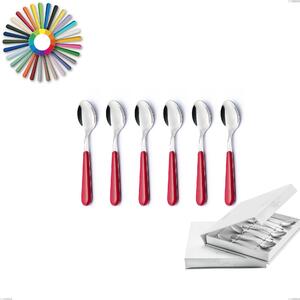 Confezione a libro 6 pezzi cucchiaino moka Brio, Acciaio inox 18.c (AISI 430), manici in abs