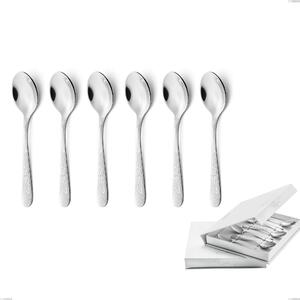 Confezione a libro 6 pezzi cucchiaino moka Charme Pechino, Acciaio 18/10 Inox Lucido con incisione al laser, spessore 2,5 mm mm