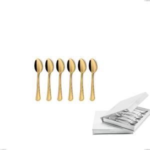 Confezione a libro 6 pezzi cucchiaino moka Domus Gold, Acciaio 18/10, spessore 3 mm