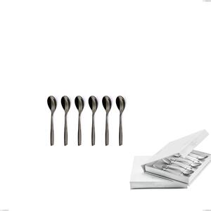 Confezione a libro 6 pezzi cucchiaino moka Eleven PVD Black, Acciaio inox 18.10, spessore 2,5 mm