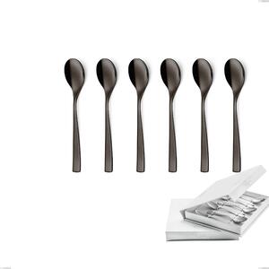 Confezione a libro 6 pezzi cucchiaino moka EtoIle PVD Black, Acciaio 18/10 lucido, spessore 4 mm, PVD black