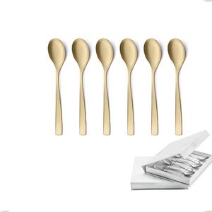 Confezione a libro 6 pezzi cucchiaino moka Etoile PVD Sabbiato Champagne, Acciaio 18/10 sabbiato, spessore 4 mm, pvd champagne