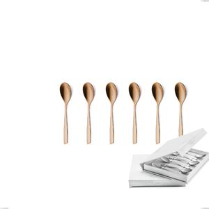 Confezione a libro 6 pezzi cucchiaino moka Eleven rose brunita lucida , Acciaio inox 18/10 (AISI 304), spessore 2,5 mm