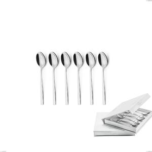 Confezione a libro 6 pezzi cucchiaino moka fashion, acciaio 18/10 aisi 304 inox lucido, spessore 3 mm mm