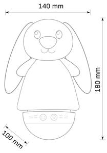 Lampada notturna LED RGB per bambini con melodia 3xAAA/5V con coniglio