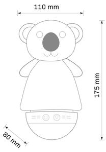 LED RGB Lampada notturna per bambini con un melody 3xAAA/5V koala