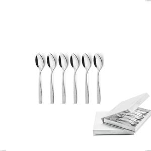 Confezione a libro 6 pezzi cucchiaino moka Infinity la Divina, Acciaio 18/10 Inox Lucido con incisione al laser, spessore 2,5 mm mm