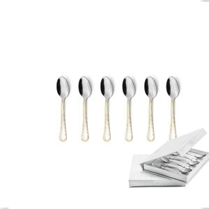 Confezione a libro 6 pezzi cucchiaino moka Impero oro, acciaio 18-10, oro 24 carati lucido, spessore 2.5 mm
