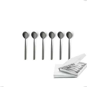 Confezione a libro 6 pezzi cucchiaino moka Kyoto Sabbiato Black, Acciaio inox (Aisi 304) inox sabbiato
