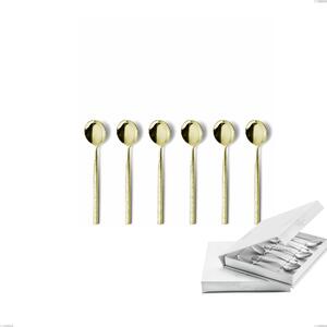 Confezione a libro 6 pezzi cucchiaino moka Kyoto Origami Tin Gold, Acciaio inox (Aisi 304) trattamento pvd acciaio lucido