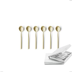 Confezione a libro 6 pezzi cucchiaino moka Kyoto Sabbiato Champagne, Acciaio inox (Aisi 304) inox sabbiato