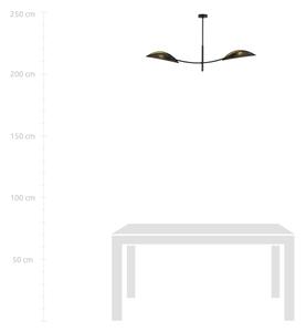 Lampadario a sospensione con supporto rigido LOTUS 2xE14/10W/230V nero/oro
