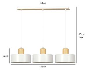 Lampadario a sospensione con filo TORIN 3xE27/15W/230V bianco