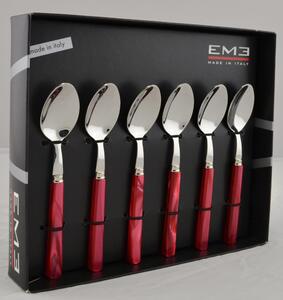 Cucchiaino da Caff� PERLA ROSSO in acciaio inox 18/10 spessore 2 mm in Confezione EME