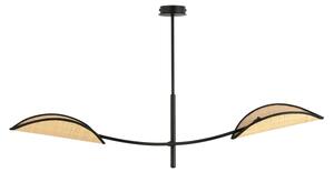 Lampadario a sospensione con supporto rigido LOTUS 2xE14/10W/230V nero/beige
