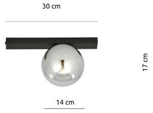 Plafoniera FIT 1xE14/10W/230V nero/grigio