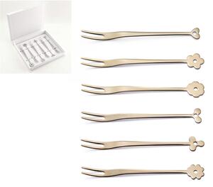 Forchettine Party Cadeau 127 mm 6 pezzi assortiti confezione a Libro Rose Oro brunito
