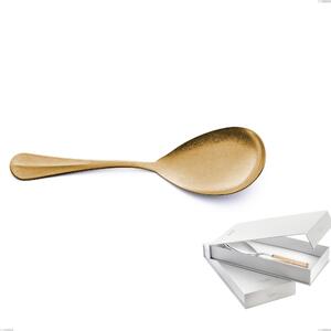Confezione a libro 1 pezzo pala riso Royal Retr� PVD Gold, Acciaio 18/10 antico, spessore 2.5 mm, pvd oro