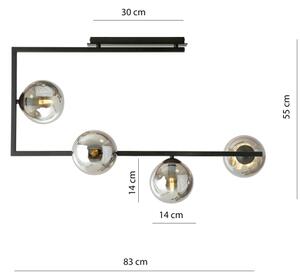 Lampadario a sospensione con supporto rigido SOMA 4xE14/10W/230V nero/grigio