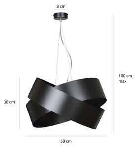 Lampadario a sospensione con filo VIENO 3xE27/15W/230V nero