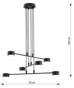 Lampadario a sospensione con filo MODUS 6xGX53/10W/230V nero