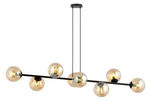 Lampadario a sospensione con filo ROSSI 8xE14/10W/230V nero/beige