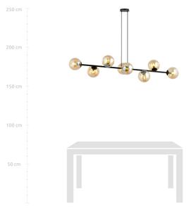 Lampadario a sospensione con filo ROSSI 8xE14/10W/230V nero/beige