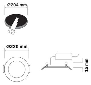 Lampada LED da incasso RIGEL LED/14W/230V 4000K diametro 22 cm nero