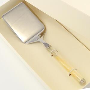 Confezione Pala Lasagne PERLATO in confezione regalo, Larghezza pala 7 cm lunghezza 250 mm cm manicatura in acrilico con doppia ghiera tornita. in scatolata bomboniera serigrafata