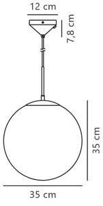 Nordlux - Lampadario a sospensione con filo GRANT 1xE27/25W/230V diametro 35 cm