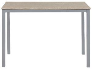 Set da pranzo Piano in legno chiaro Gambe in acciaio grigio Tavolo rettangolare 110 x 70 cm 4 sedie Moderne Beliani