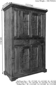 OXFORD #0510 Mobile dispensa in legno di acacia - laccato / miele 106x60x196