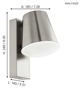 Eglo 33562 - Applique a LED dimmerabile CALDIERO-C 1xE27/9W/230V IP44