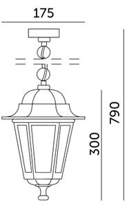 Lampadario da esterno a sospensione con catena 1xE27/60W/230V IP44 bianco