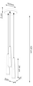 Sollux SL.1401 - Lampadario a sospensione con filo PRYSM 3xG9/8W/230V nero