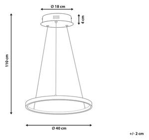 Moderna Lampada a Sospensione Illuminazione LED Integrata Anello Rotondo ø 40 cm Argento Beliani