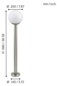 Eglo 33566 - Lampada LED dimmerabile da esterno NISIA-C 1xE27/9W/230V 980 mm IP44