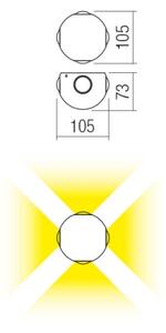 Redo 90500 -Applique a LED da esterno MILESTONE 4xLED/3W/230V IP54 antracite